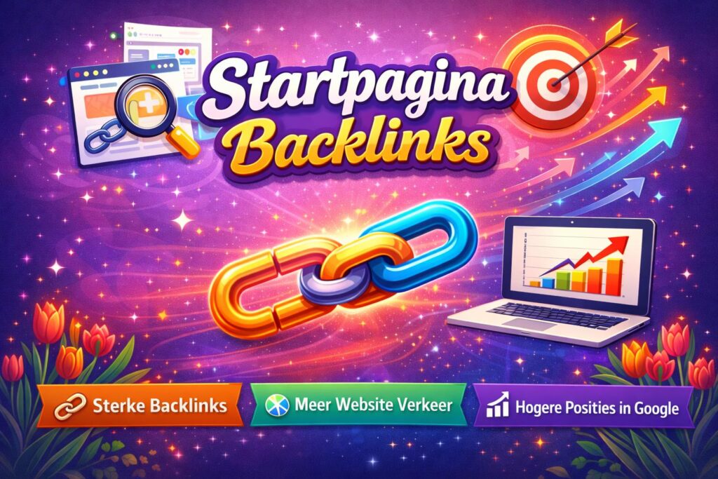 Visuele weergave van startpagina backlinks op categorieën zoals marketing en gezondheid